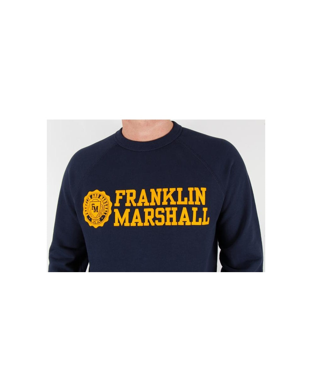 Franklin And Marshall Logo Sweatshirt Navy/Gold