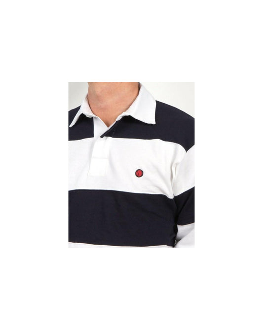 80s Casuals 80s Casuals Treviso Rugby Shirt Weiß/Marineblau