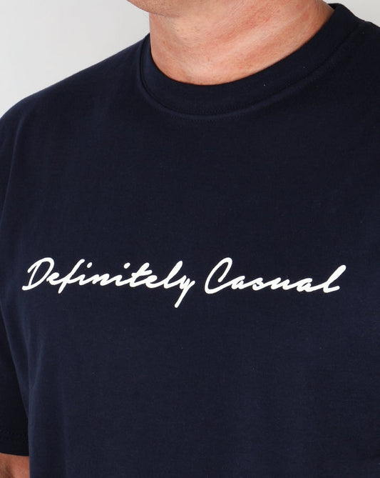 80s Casual Classics 80er Casual Classics Definitely Casual T-Shirt Marineblau