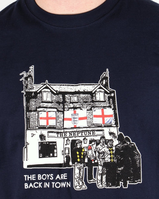 80s Casual Classics 80er Casual Classics Derby Neptune T-Shirt Marineblau