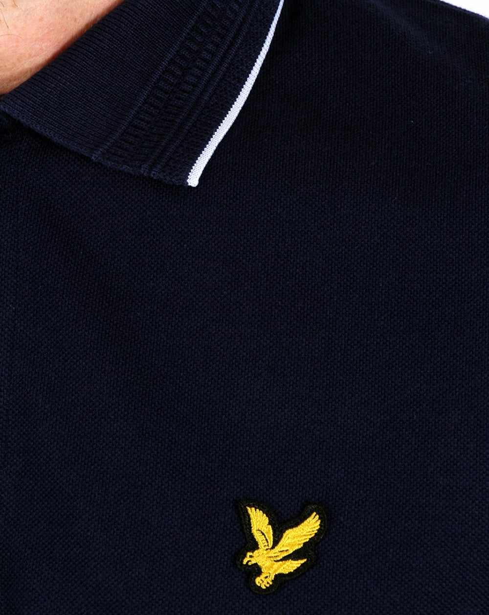 Lyle And Scott Jacquard Collar Polo Shirt Navy