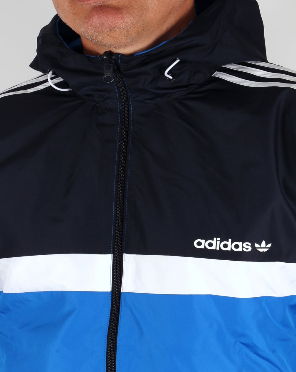 Adidas Originals Wendbare Windjacke Marineblau/Blau