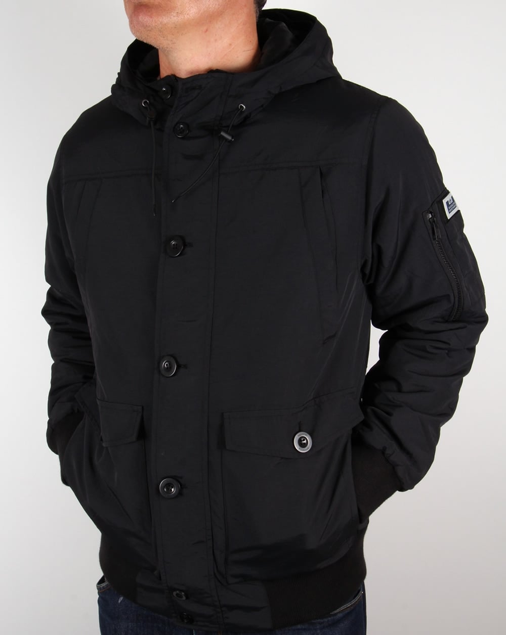 Weekend Offender Fur Bomber Jacket Black