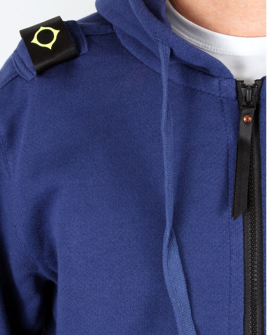 Ma.Strum Ma.strum Kapuzenpullover mit durchgehendem Reißverschluss Patriot Blue