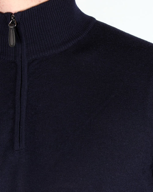 Aquascutum Aquascutum Tomkis Half Zip Knit Navy