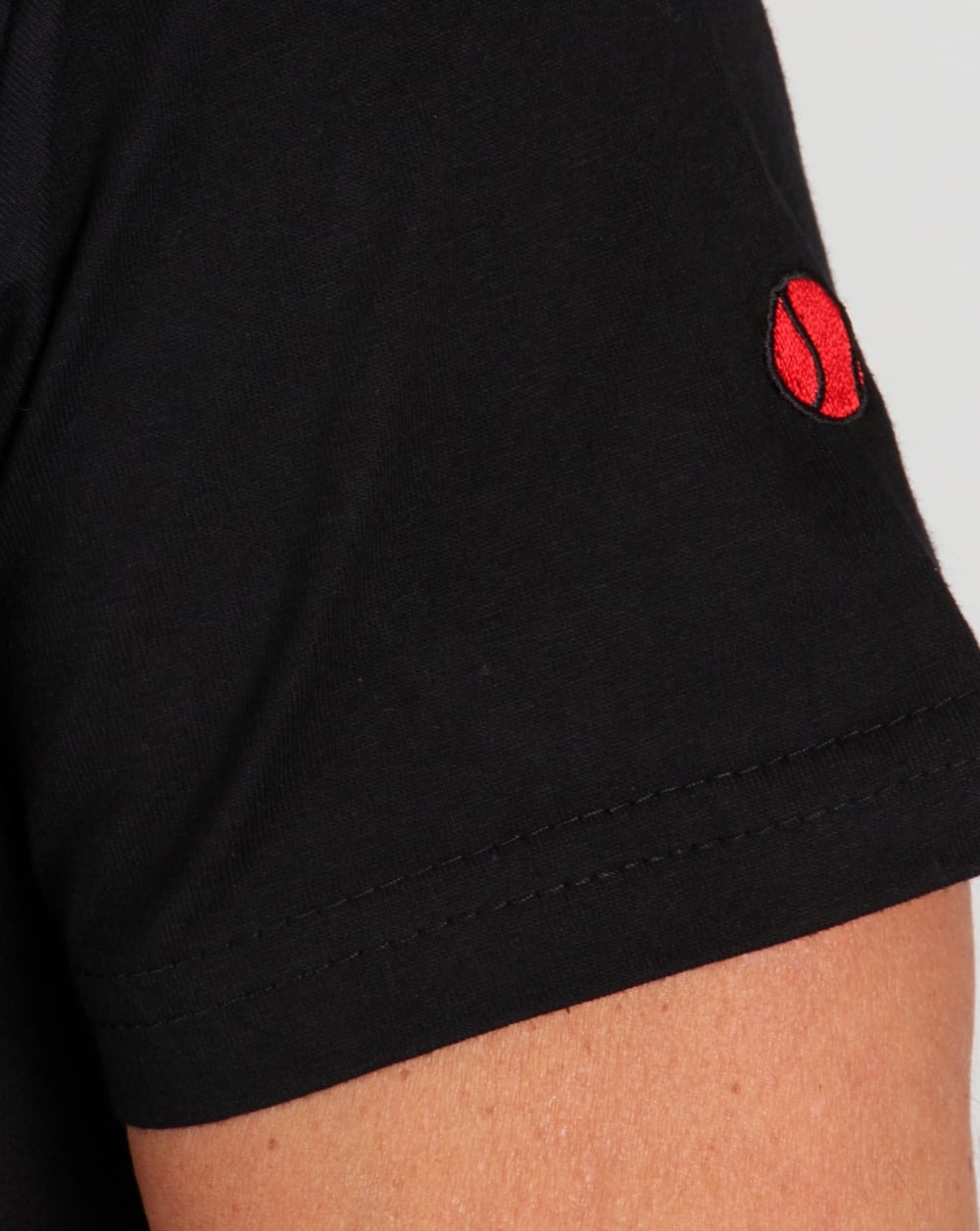 80er Casuals Benetton Rugby-Print T-Shirt Schwarz