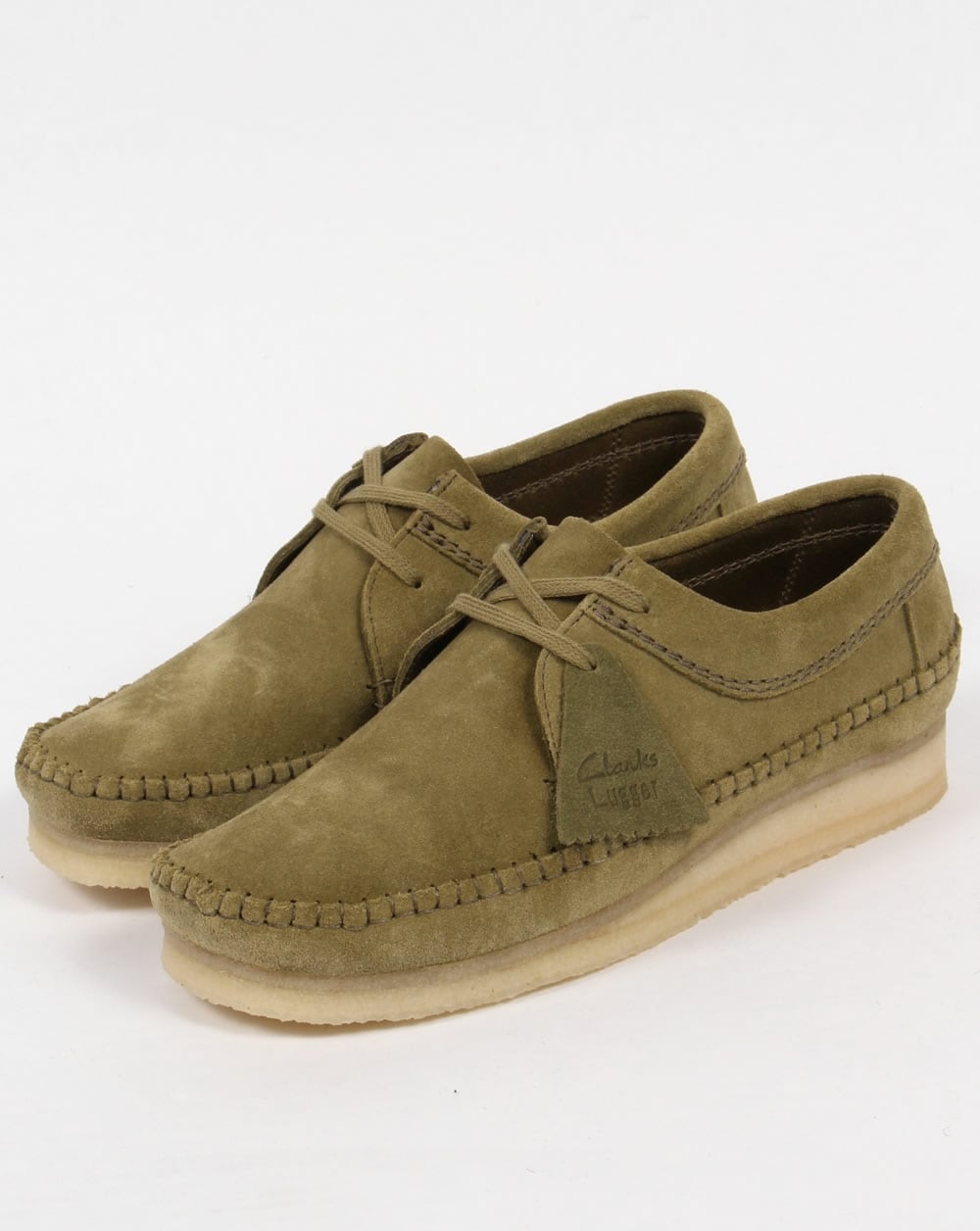Clarks Originals Weaver Suede Shoes Forest Green