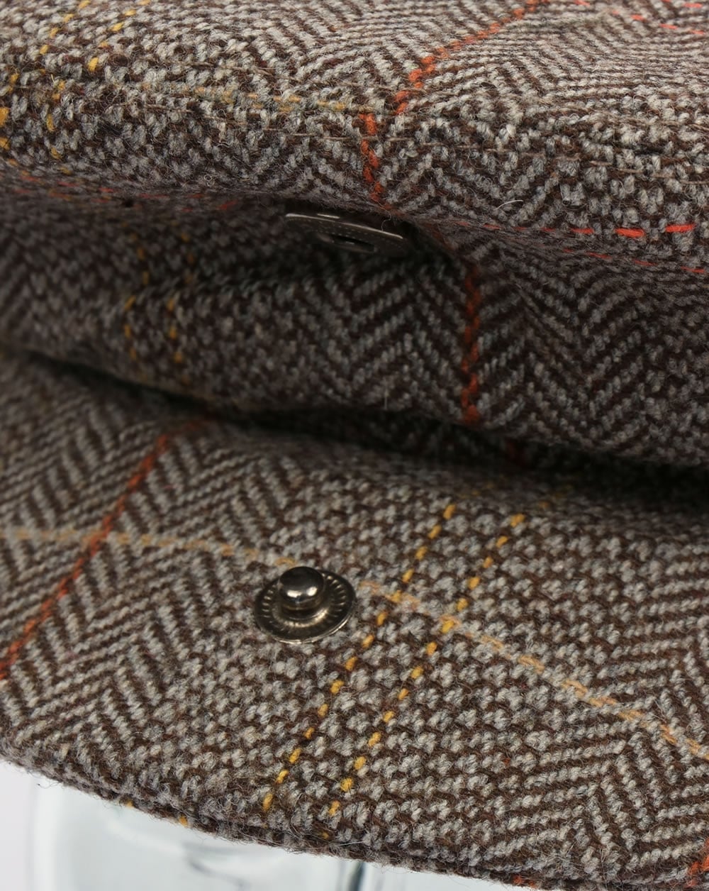 80er Casual Classics Tweed Schiebermütze Braun/Grau