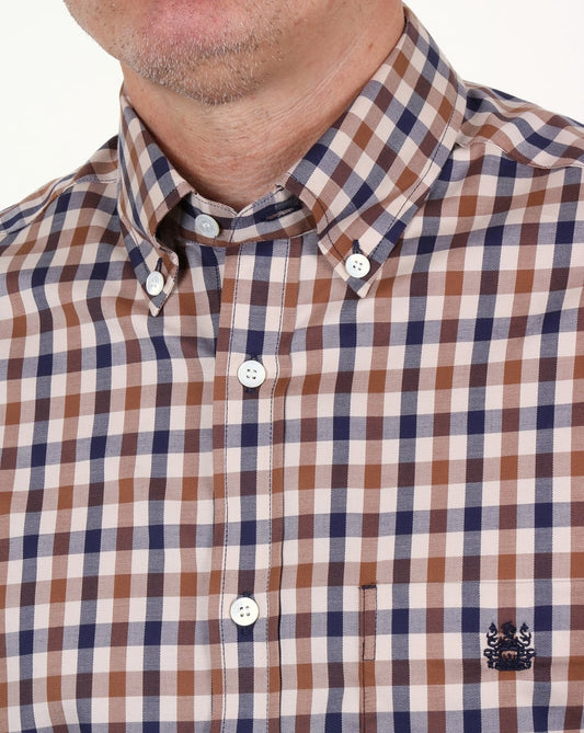 Aquascutum Aquascutum York Club Karohemd Vicuna
