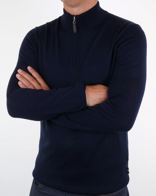 Aquascutum Aquascutum Hamilton Half Zip Knit Navy