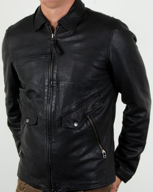 Pretty Green Pretty Green Jennetts Lederjacke Schwarz
