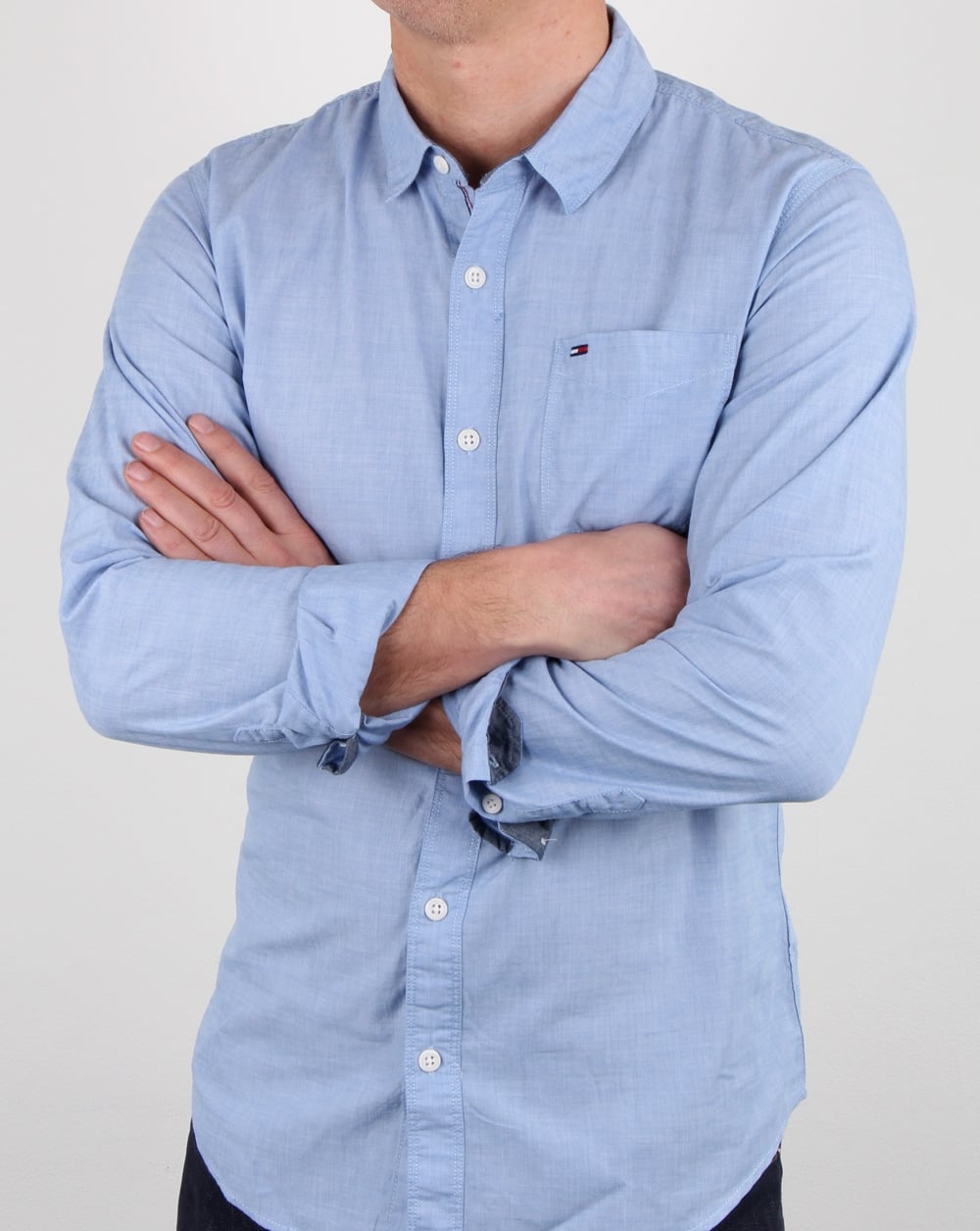 Tommy Hilfiger End On End Shirt Blue Cobalt