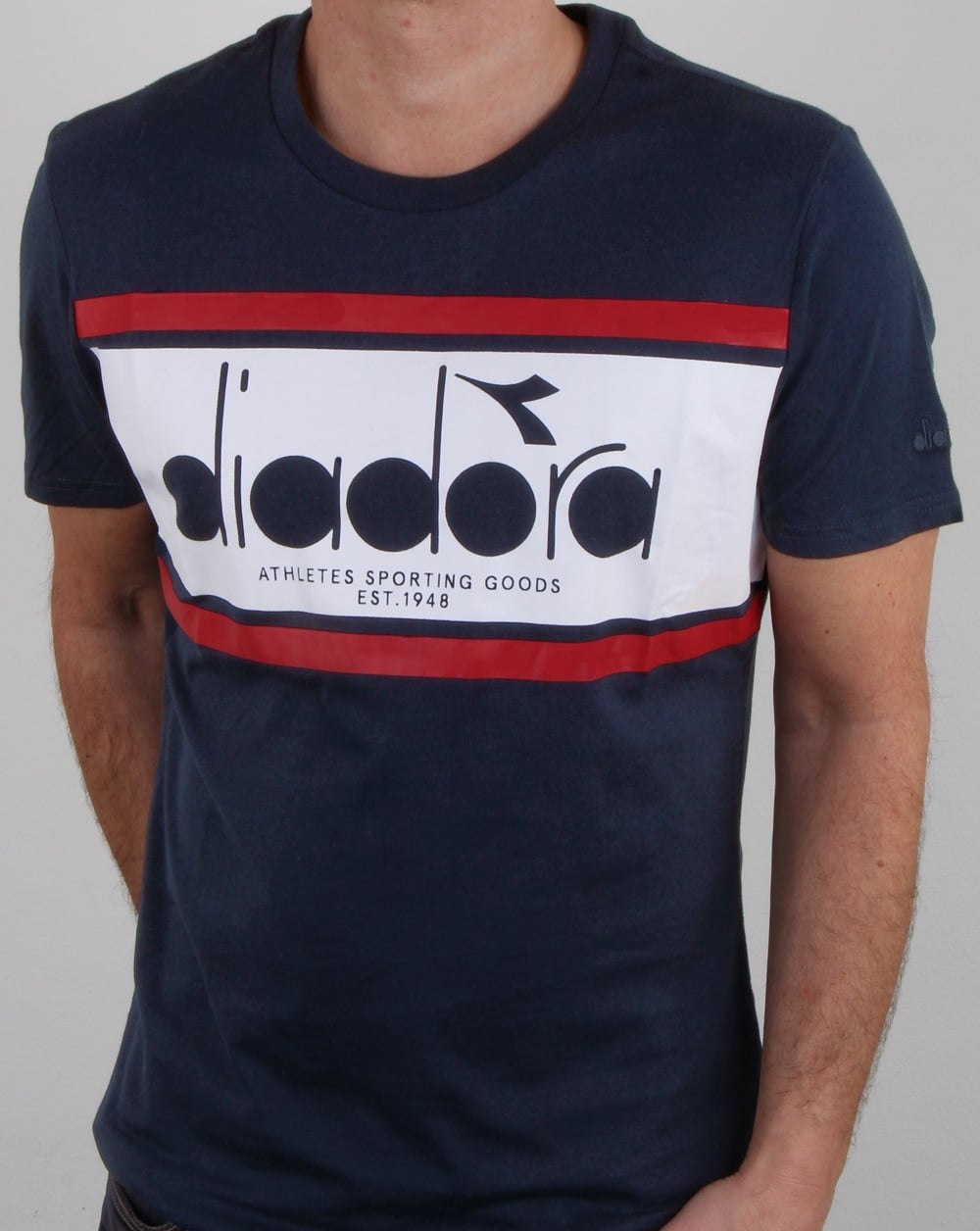 Diadora Spectra T Shirt Blue Denim/white/red Salsa