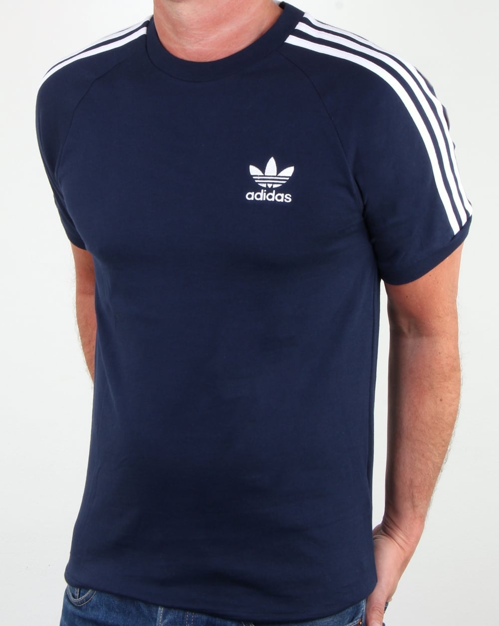 Adidas Originals 3 Stripes T Shirt Navy