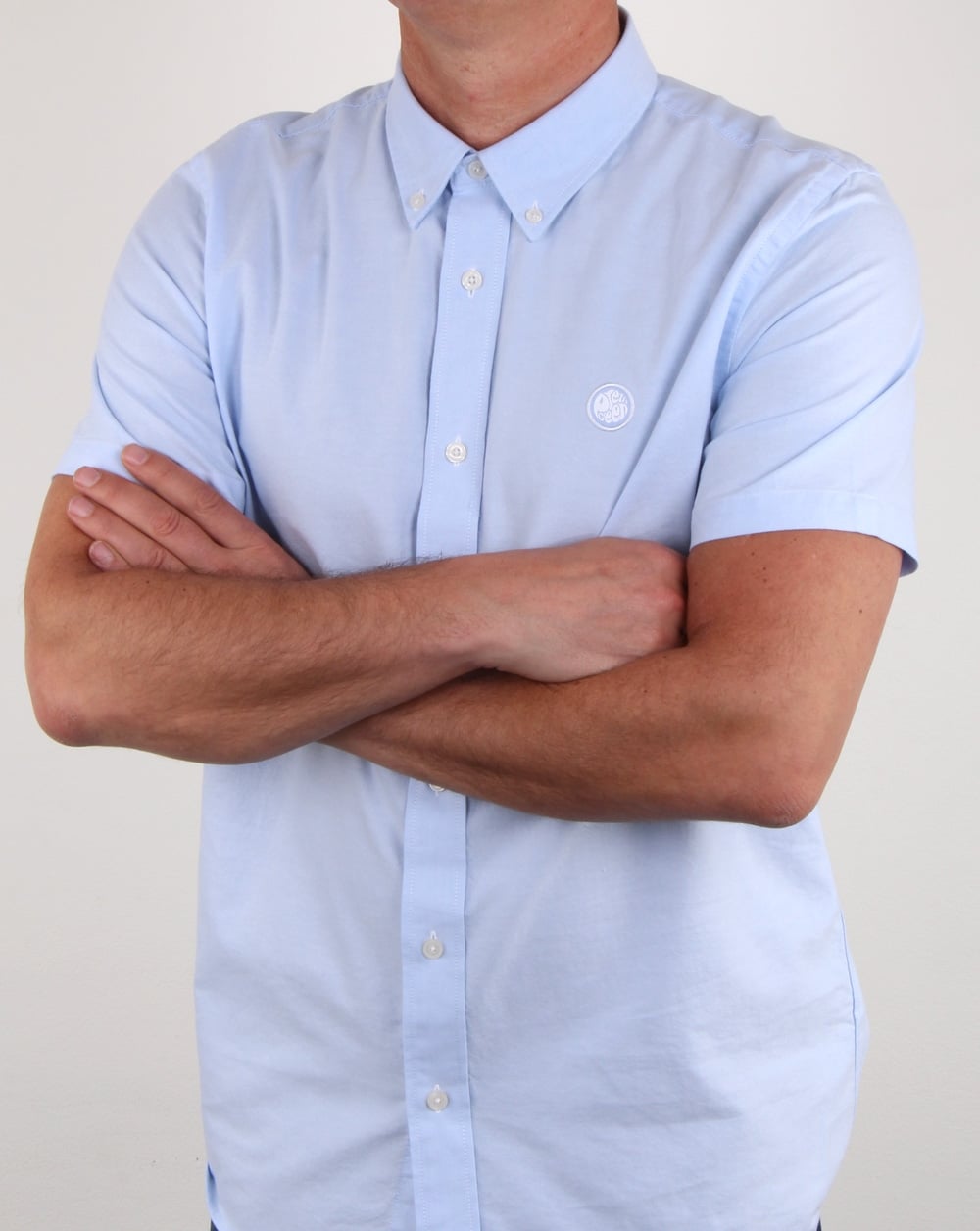 Pretty Green Stirling Oxford Ss Shirt Blue