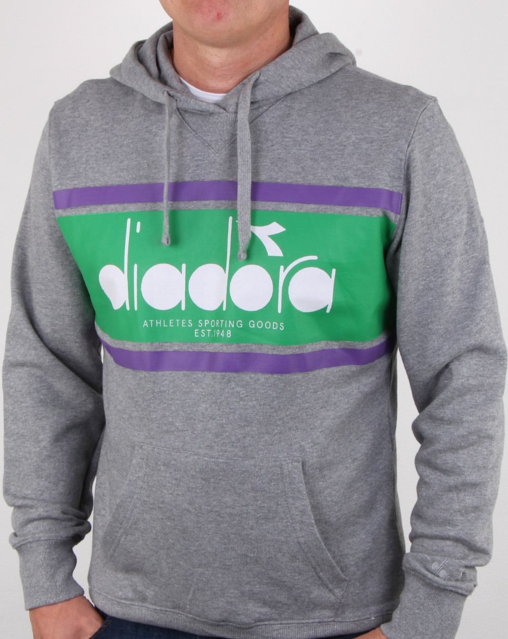 Diadora Spectra Hoodie Hellgrau/Hellsmaragdgrün