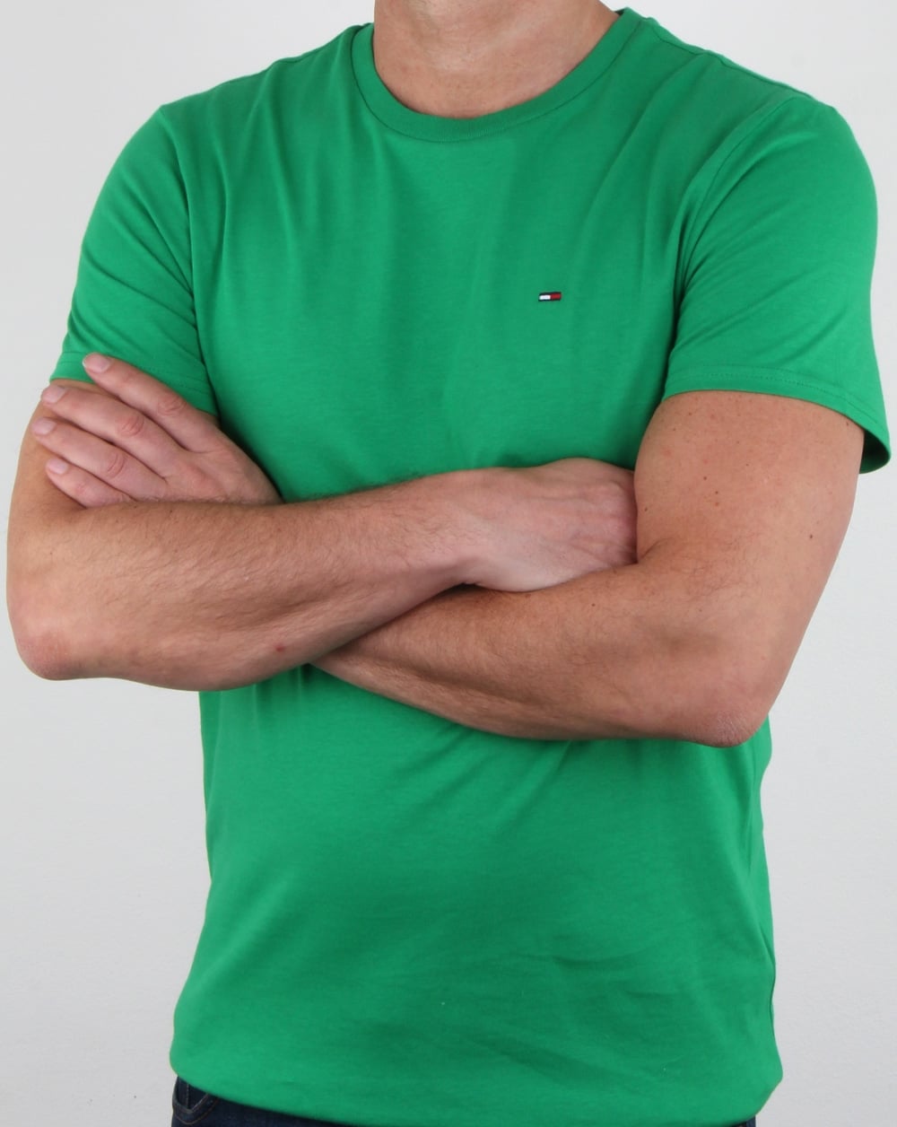 Tommy Hilfiger Cotton Crew Neck T Shirt Jellybean Green