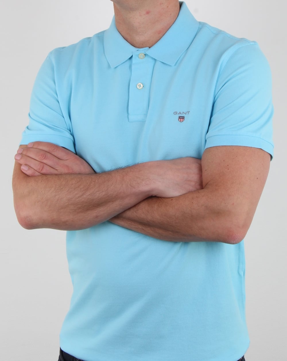Gant Pique Rugger Polo Topaz Blue