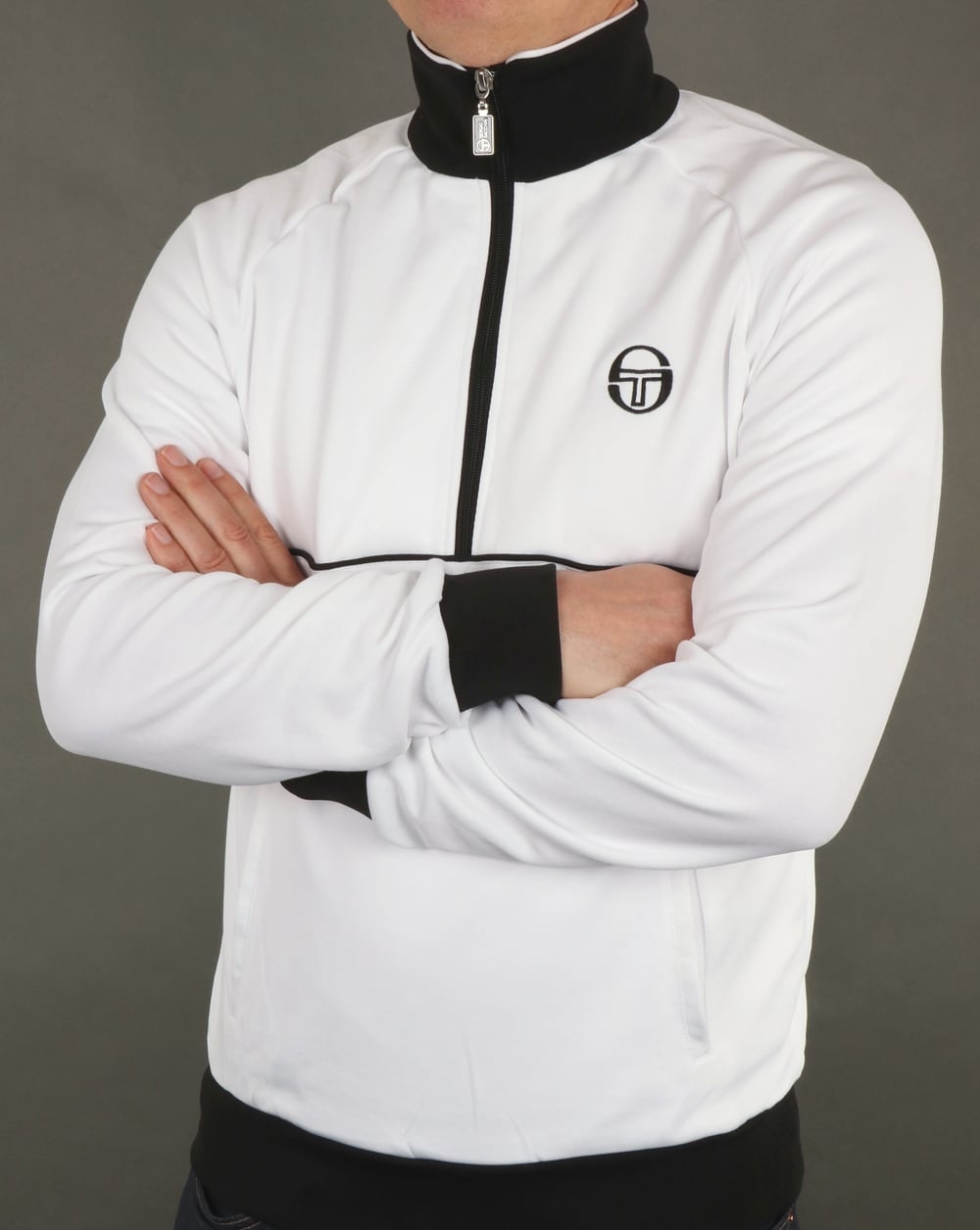 Sergio Tacchini Orion Half Zip Track Top White/Black