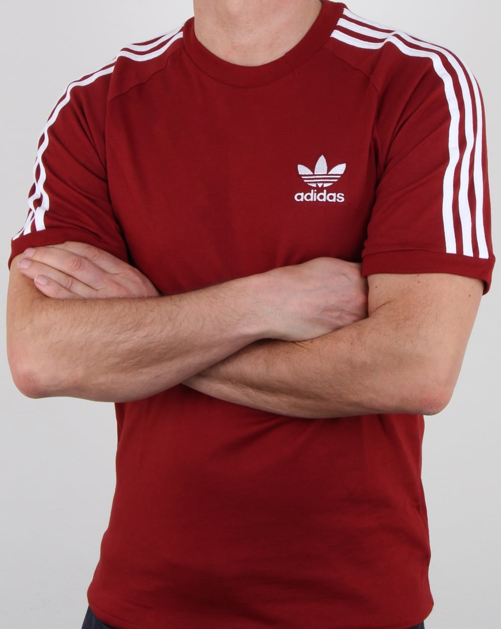 Adidas Originals 3 Stripes T Shirt Rust Red