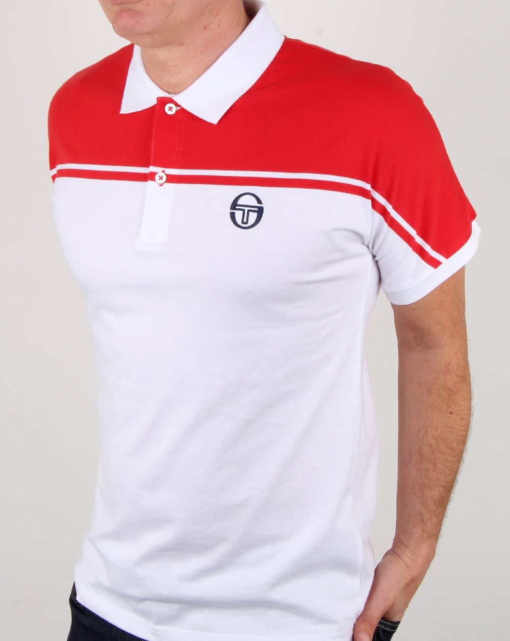 Sergio Tacchini New Young Line Poloshirt Weiß/Rot