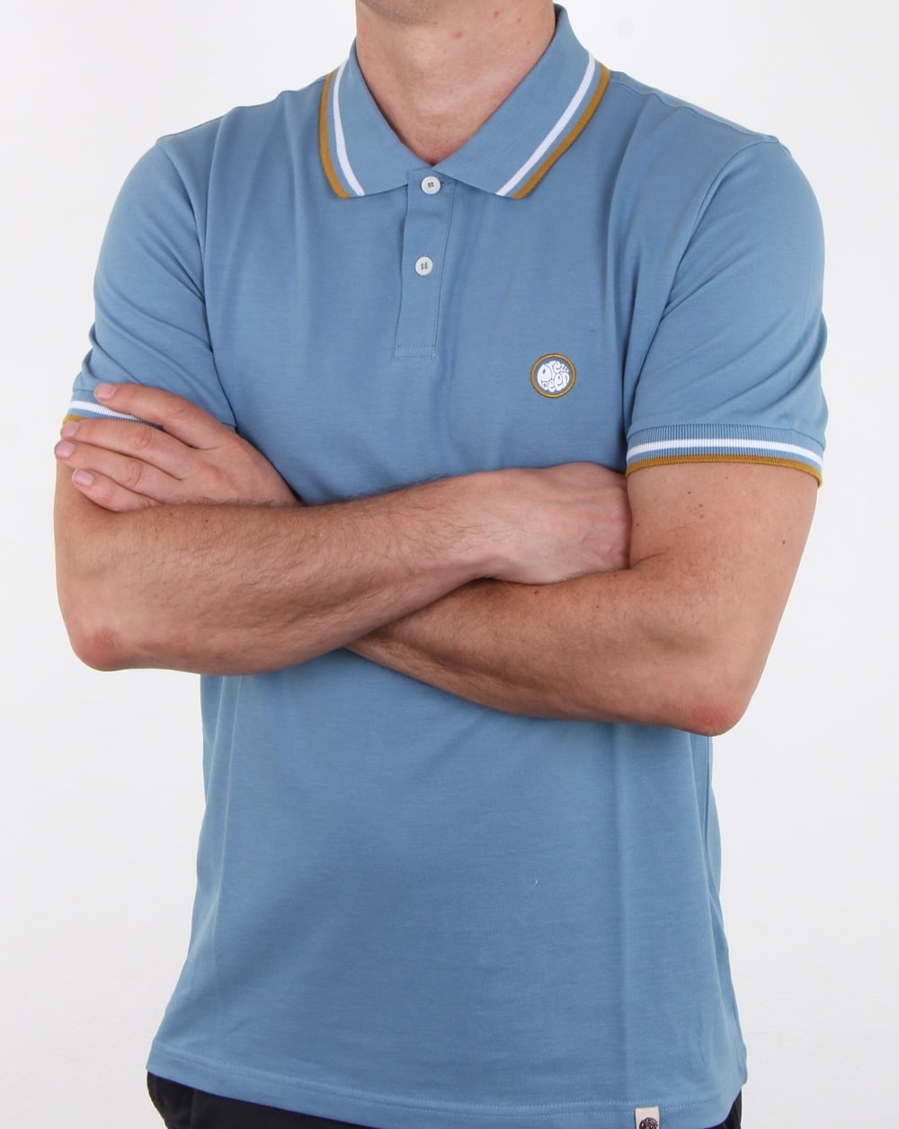 Pretty Green Bassline Polo Shirt Mid Blue