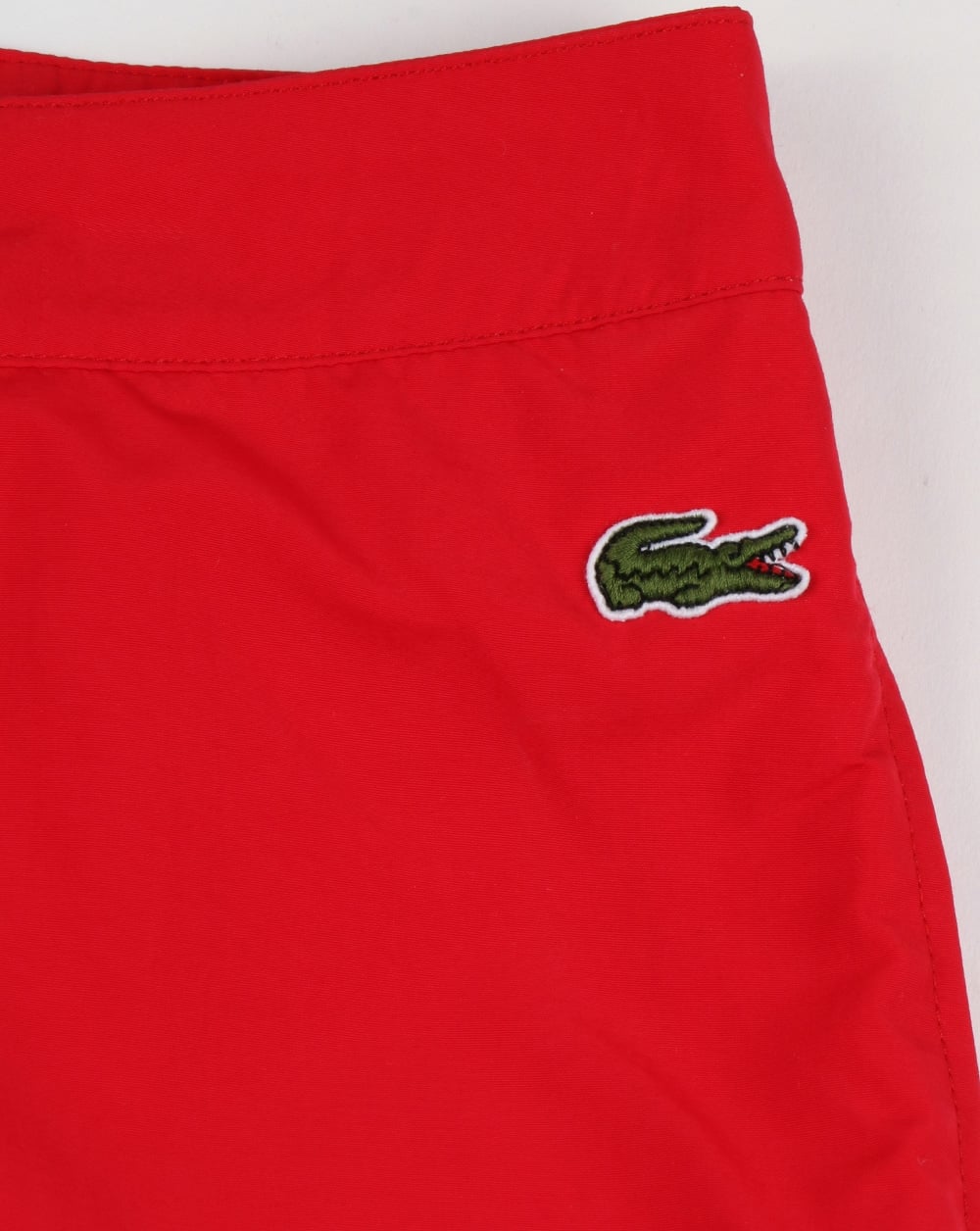 Lacoste Logo Lettering Swim Shorts Red