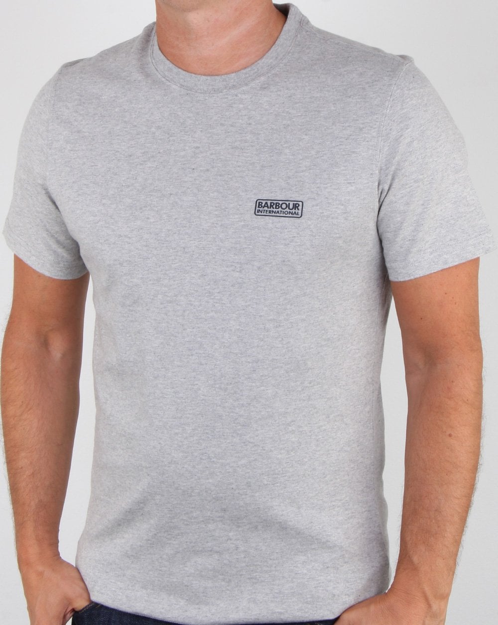 Barbour International Small Logo T-shirt Grey Marl