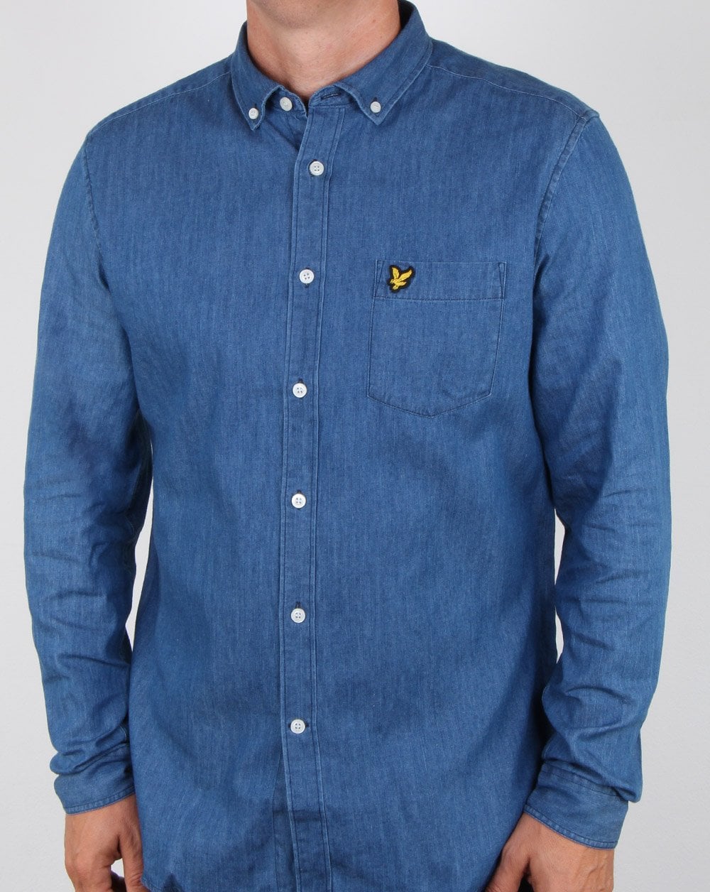Lyle And Scott Denim Shirt Light Indigo Blue