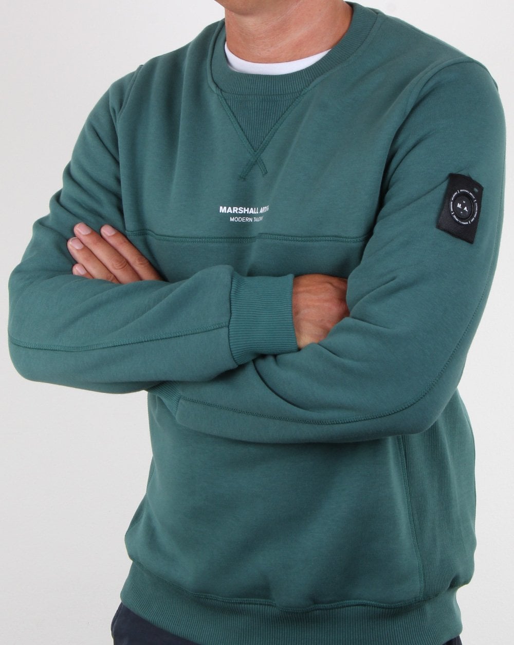 Marshall Artist Garment Dyed Crew Sweatshirt Green