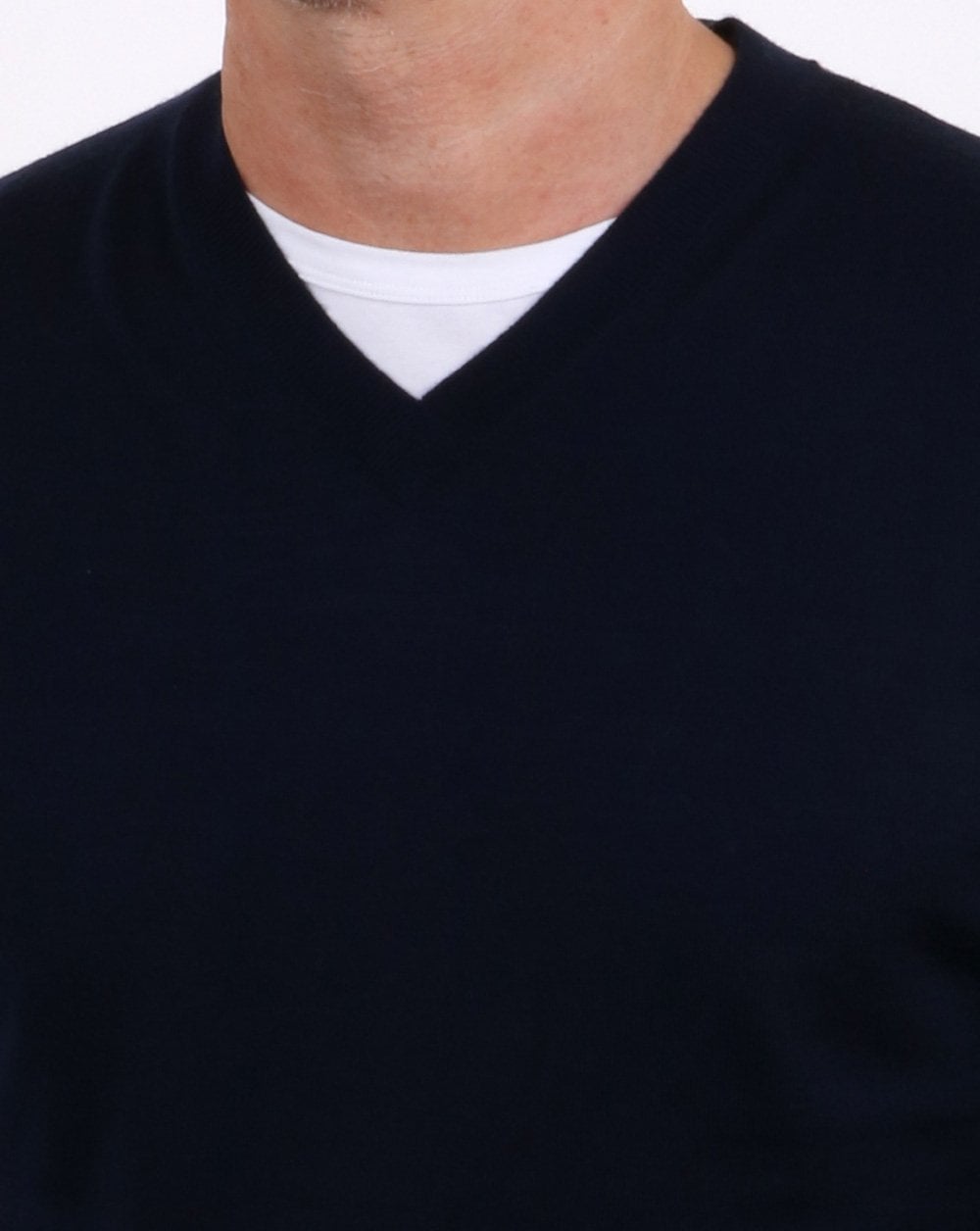Aquascutum Helm Merino V Neck Navy
