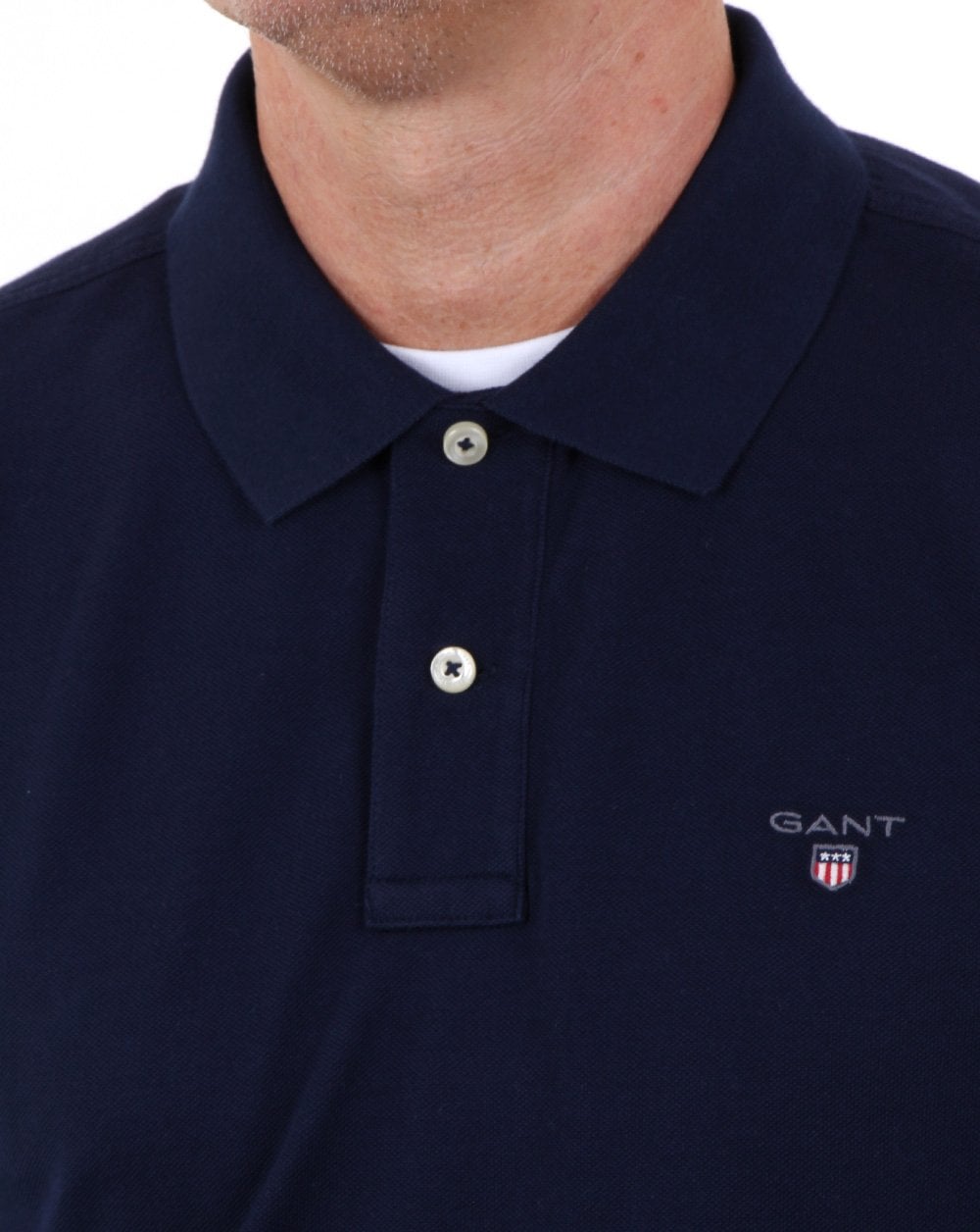 Gant Pique Ls Rugger Polo Evening Blue