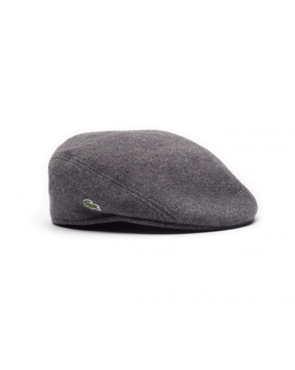 Lacoste Wool Broadcloth Flat Cap Stone Grey