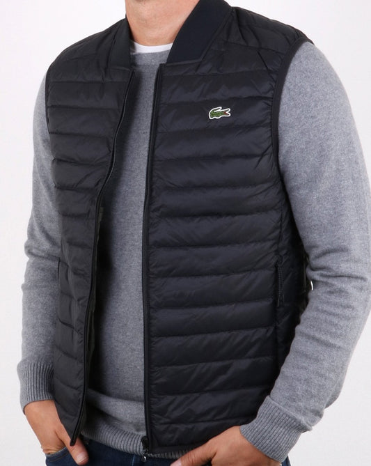 Lacoste Lacoste – Steppweste mit Kontrastfutter in Schwarz