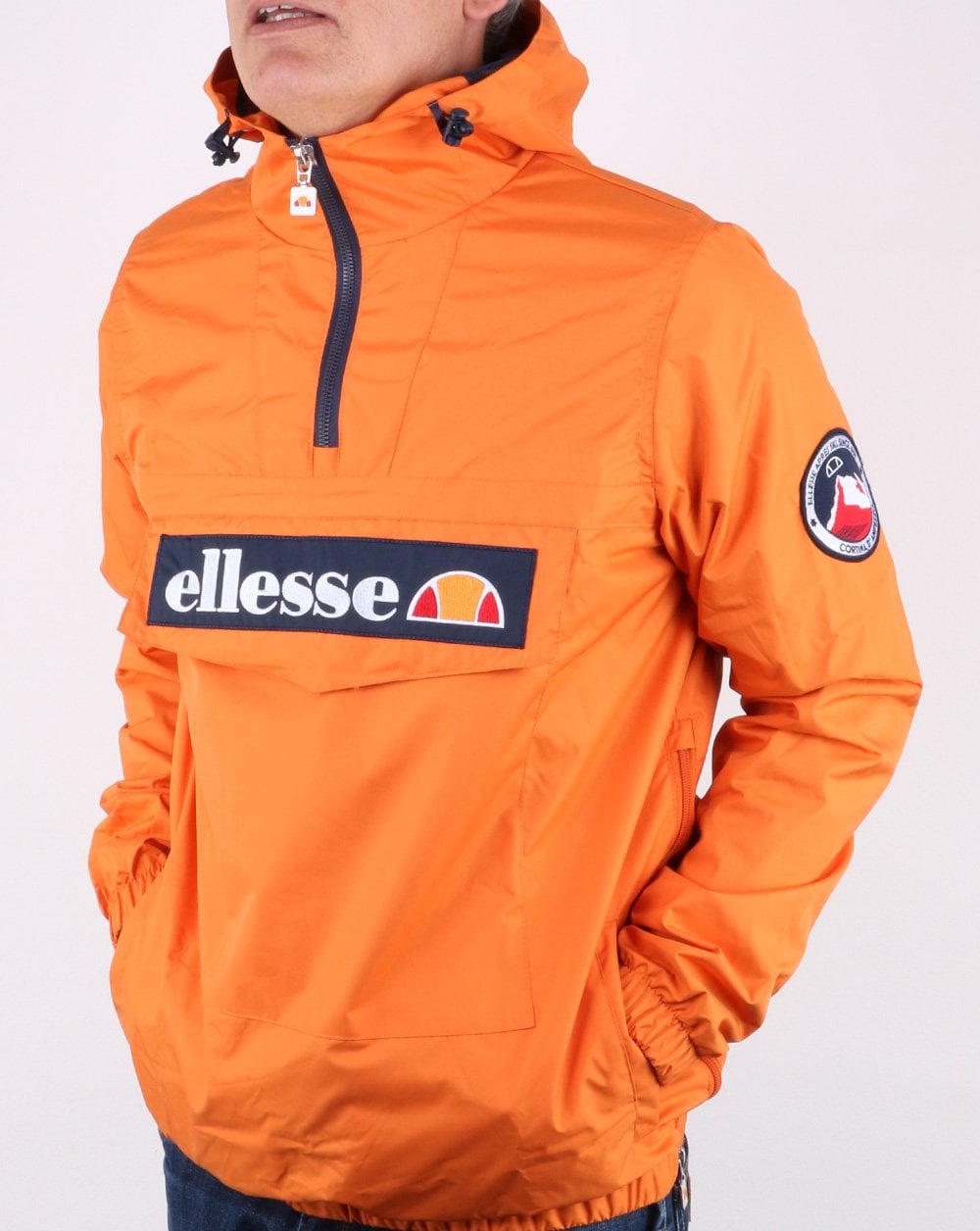 Ellesse Quarter Zip Overhead Jacket Orange