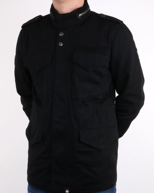 Pretty Green Pretty Green M65 Jacke aus Baumwolle in Schwarz