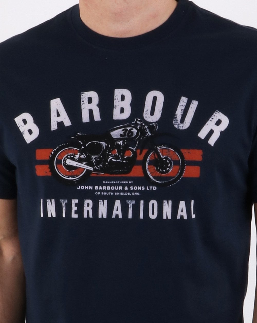 Barbour Bike Stripes T-Shirt Marineblau