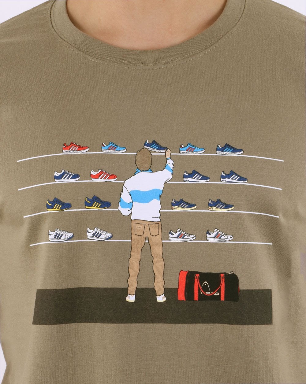 80s Casuals Achtziger Tales Of Train Journeys T-Shirt Khaki