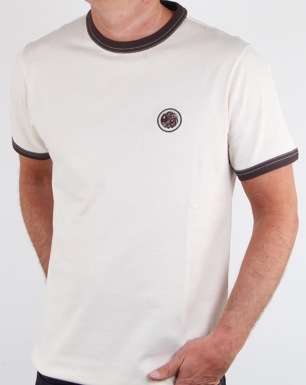 Pretty Green Badge T-shirt Off White