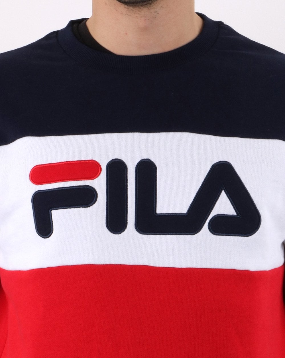 Fila Logo Vintage Brock Sweatshirt Navy Red white