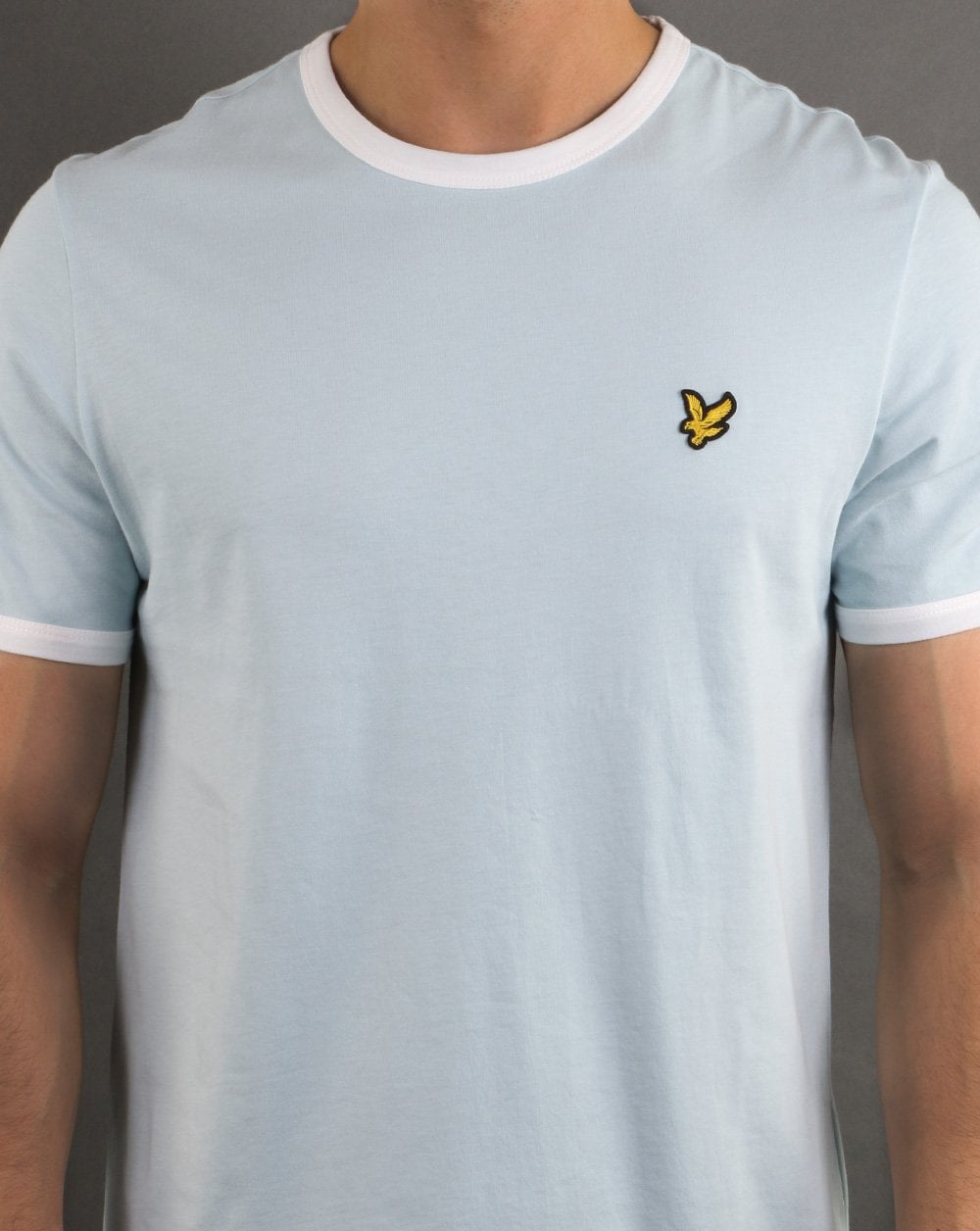 Lyle And Scott Ringer T Shirt Sky Blue/White