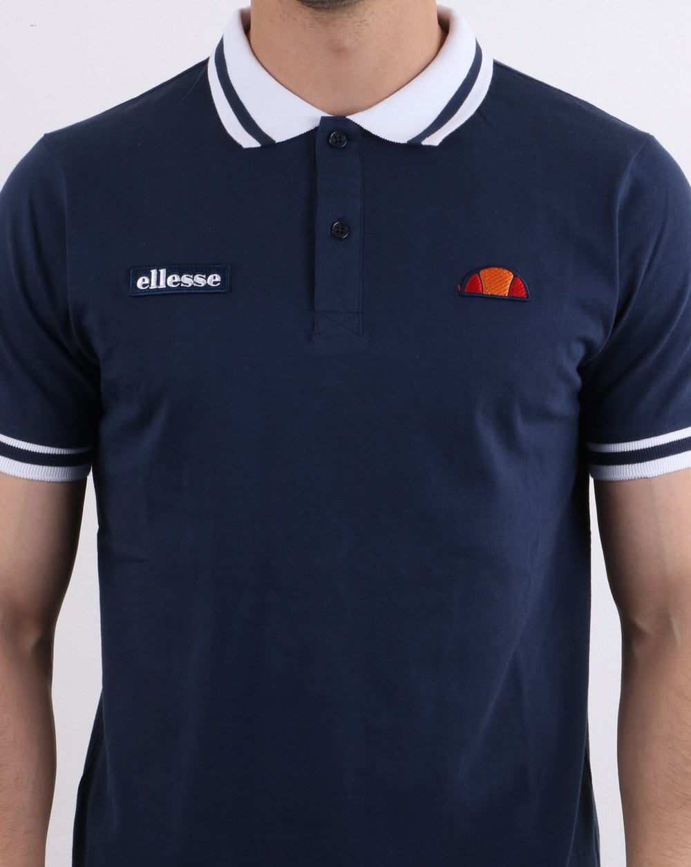Ellesse Tipped Polo Shirt Navy