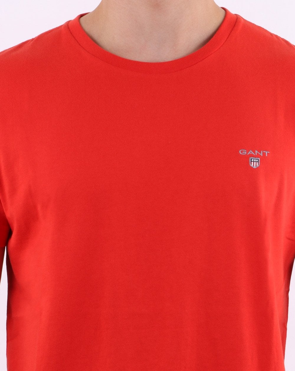 Gant Solid Crew Neck T Shirt Blood Orange