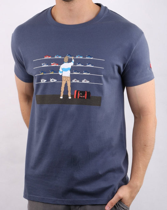 80s Casuals 80er Casuals Tales Of Train Journeys T-Shirt Denim
