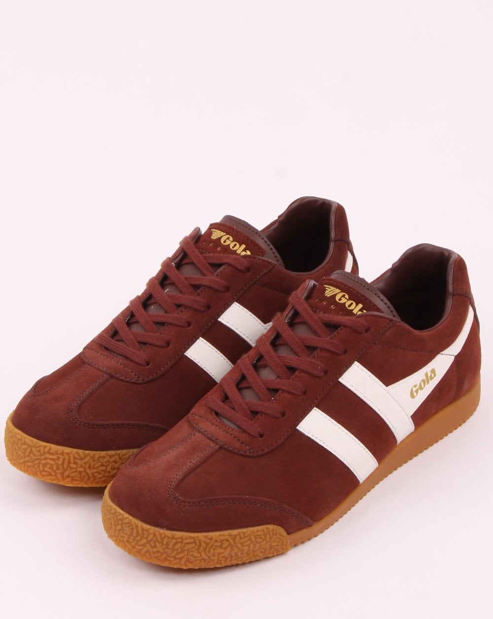 Gola Harrier Suede Trainer Cognac/White