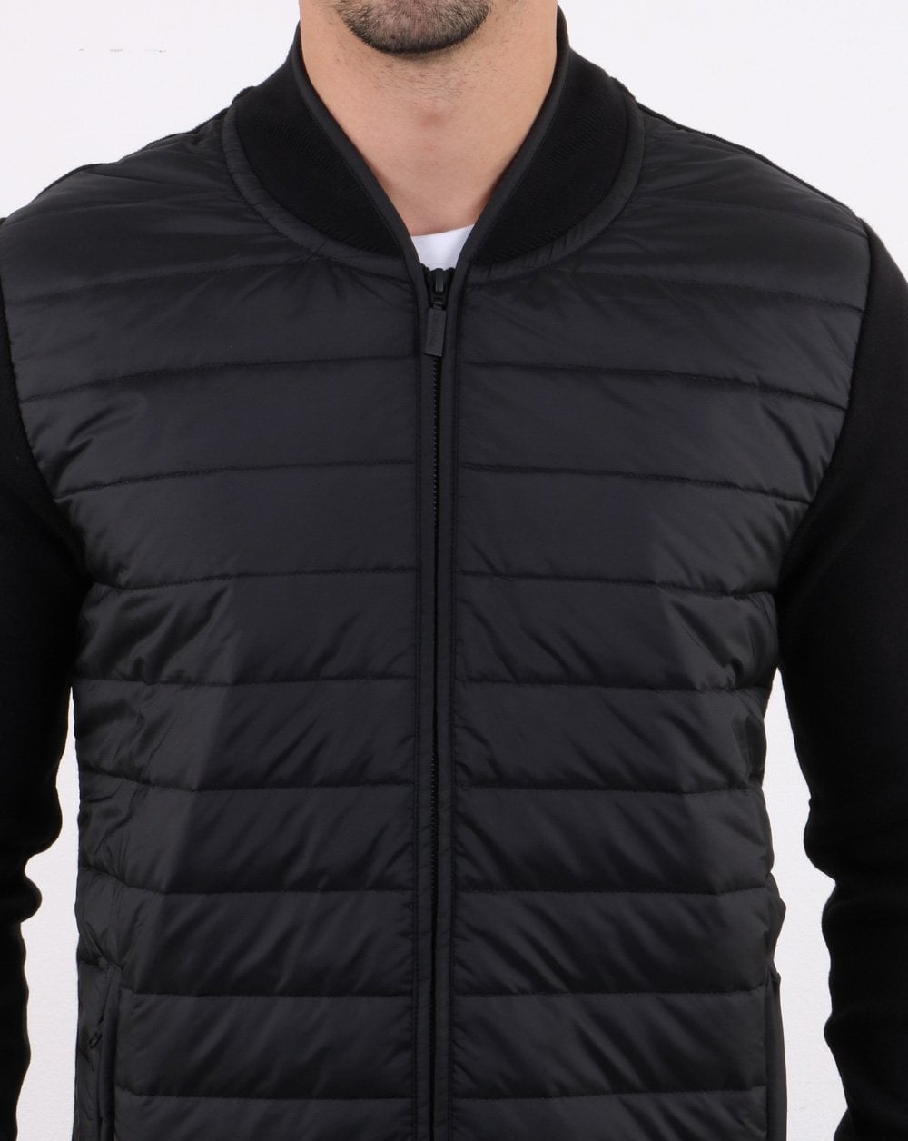 Barbour International Baffle Zip Up Jacket Black