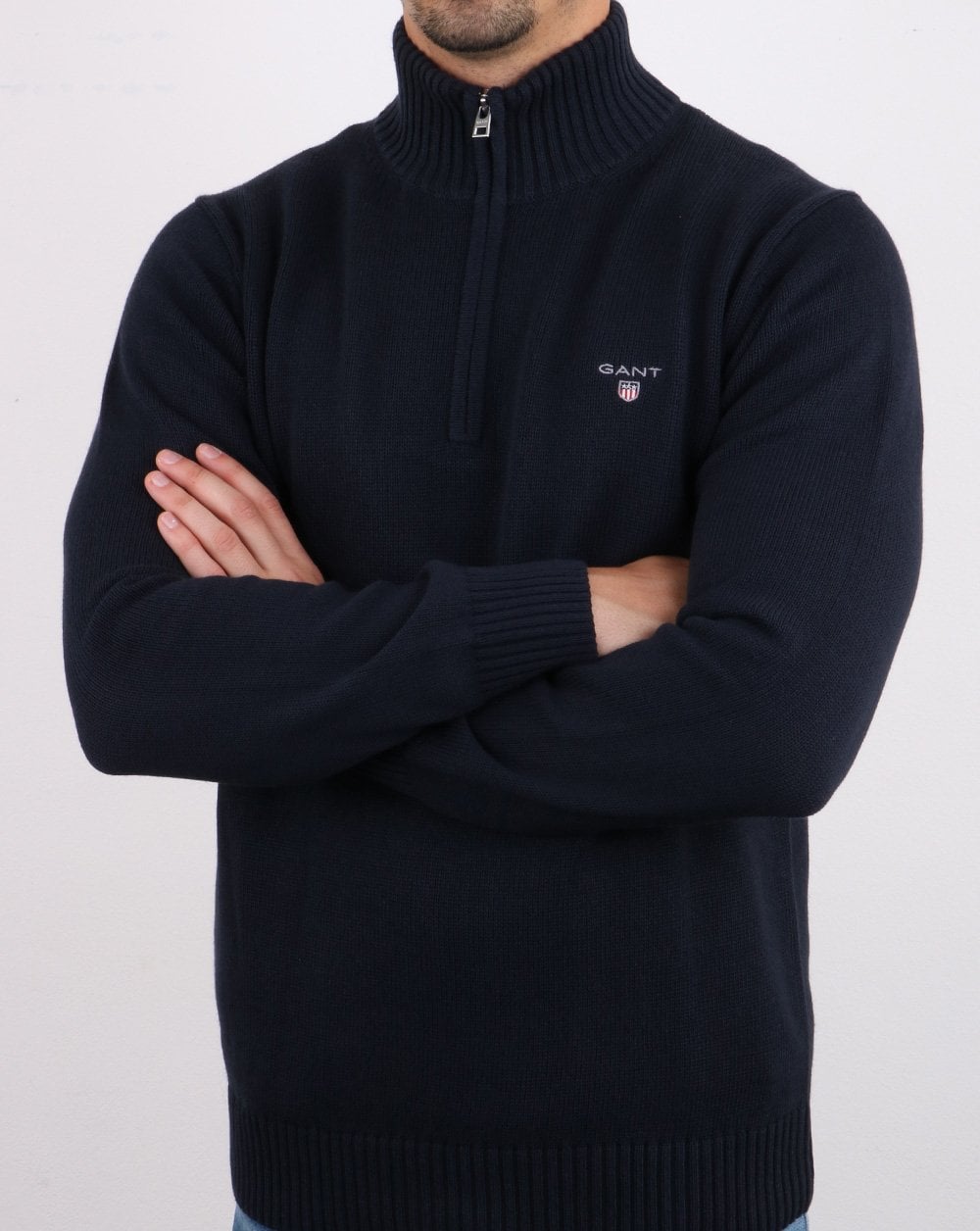 Gant Cotton Half Zip Navy