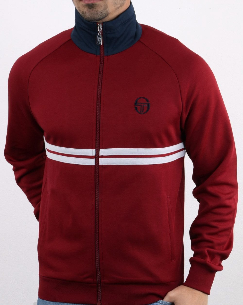 Sergio Tacchini Dallas Track Top Burgundy Red/Navy