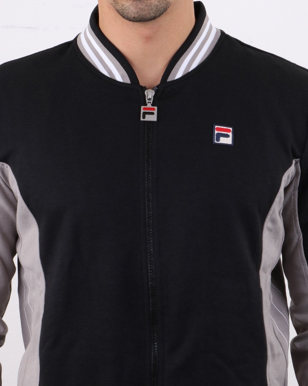 Fila Vintage Mk1 Settanta Track Top Black/Frost Grey/White