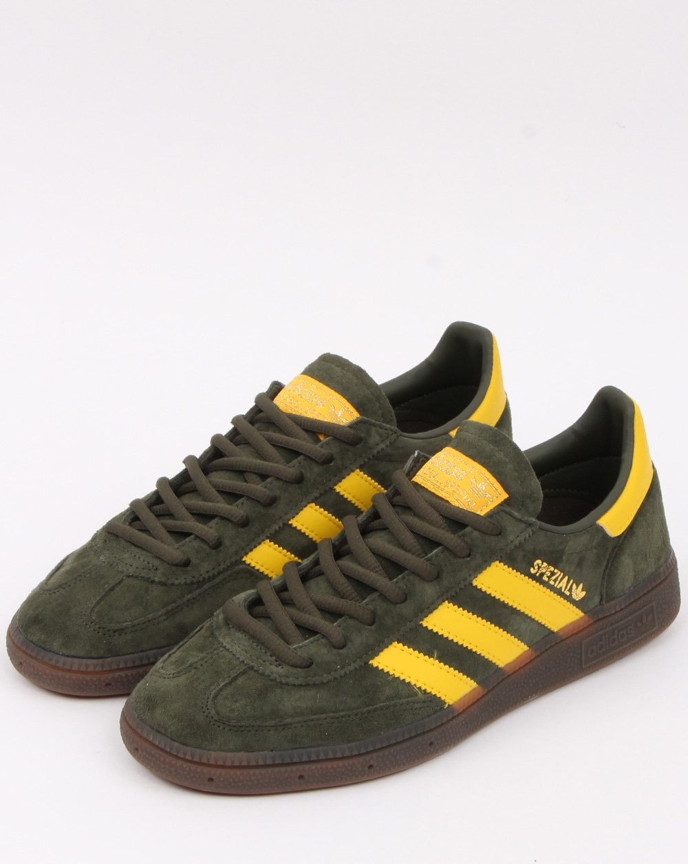 Adidas Spezial Trainers Khaki Green/Yellow